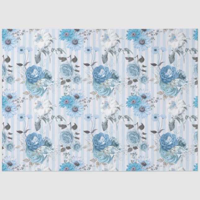 Papel De Seda Série de Design Floral Azul 9 (Frente )