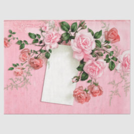 Papel De Seda Série de Design Floral Desbotado Rosa 10
