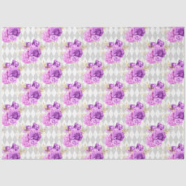 Papel De Seda Série de design floral dourado e roxo 7