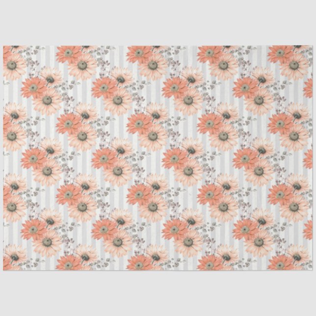 Papel De Seda Série de Design Floral Pêssego 11 (Frente )