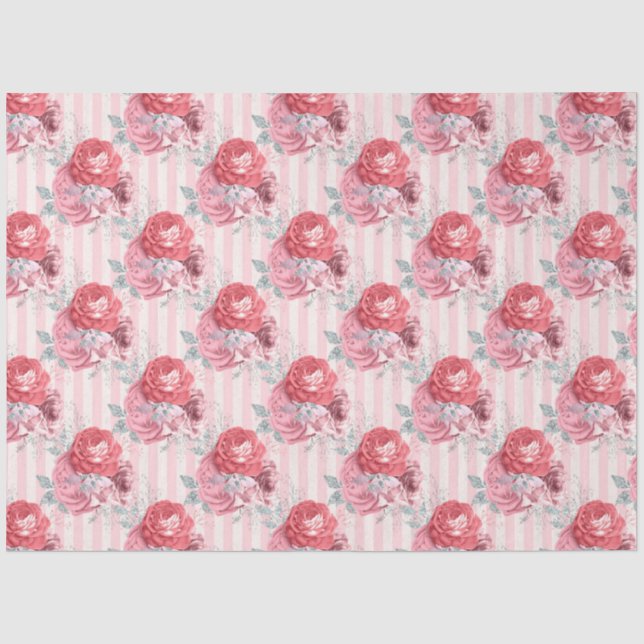 Papel De Seda Série de Design Floral Rosa 1 (Frente )
