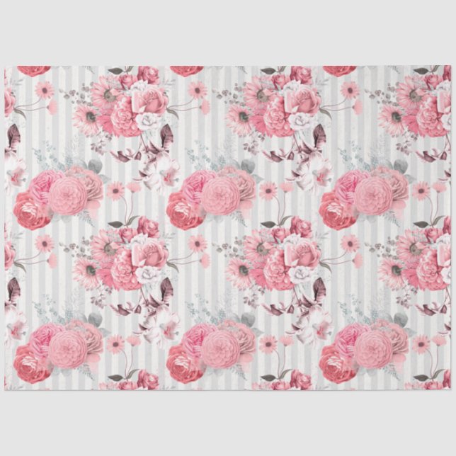 Papel De Seda Série de design floral rosa 10 (Frente )