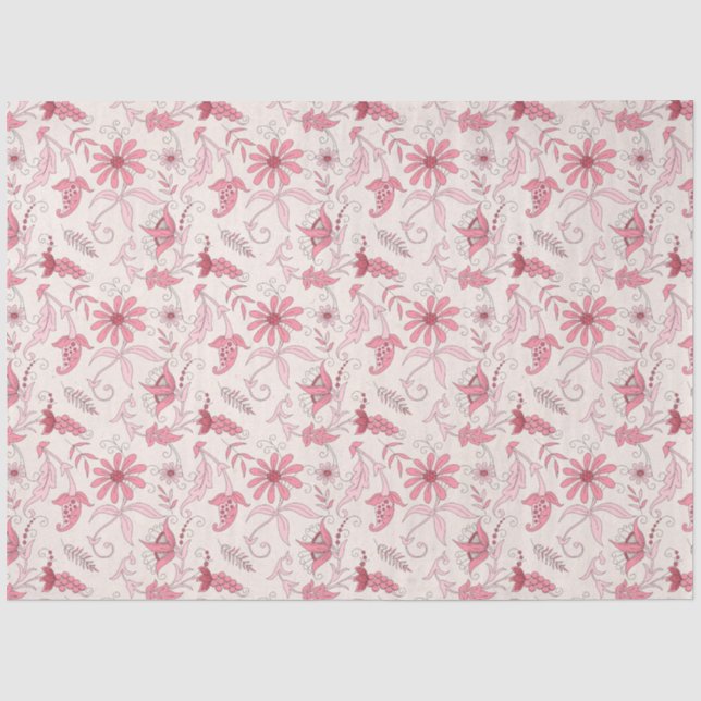 Papel De Seda Série de Design Floral Rosa 3 (Frente )