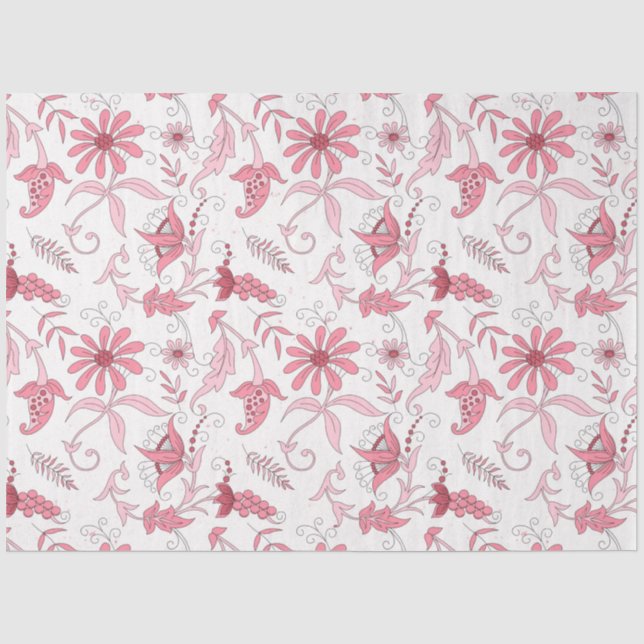 Papel De Seda Série de design floral rosa 4 (Frente )