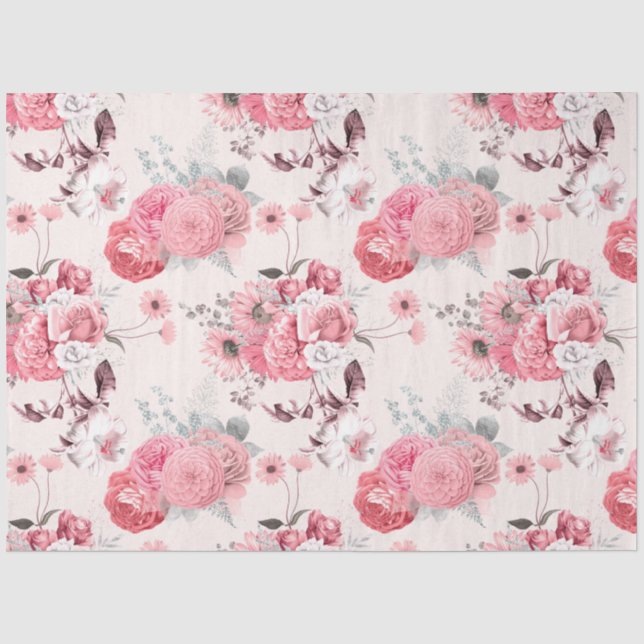 Papel De Seda Série de Design Floral Rosa 6 (Frente )