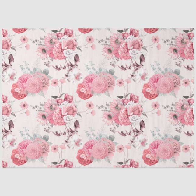 Papel De Seda Série de Design Floral Rosa 9 (Frente )