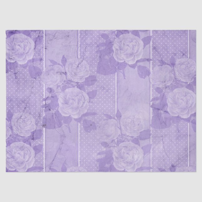 Papel De Seda Série de Design Floral Roubado Roxo 7 (Frente )