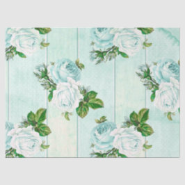 Papel De Seda Série de Design Floral Turquesa Desgastada 11