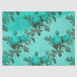 Papel De Seda Série de Design Floral Turquesa Desgastada 7