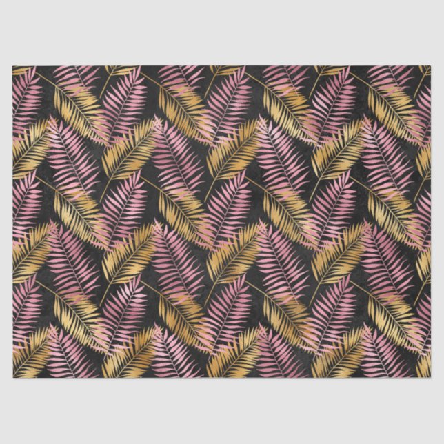 Papel De Seda Série de Design Leopardo Rosa e Dourado 17 (Frente )