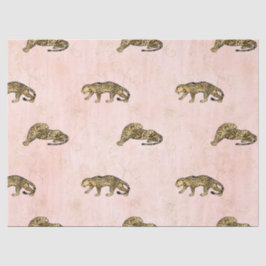 Papel De Seda Série de Design Leopardo Rosa e Dourado 18