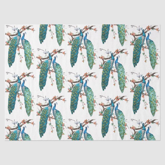 Papel De Seda Série de Design Pavão 6 (Frente )