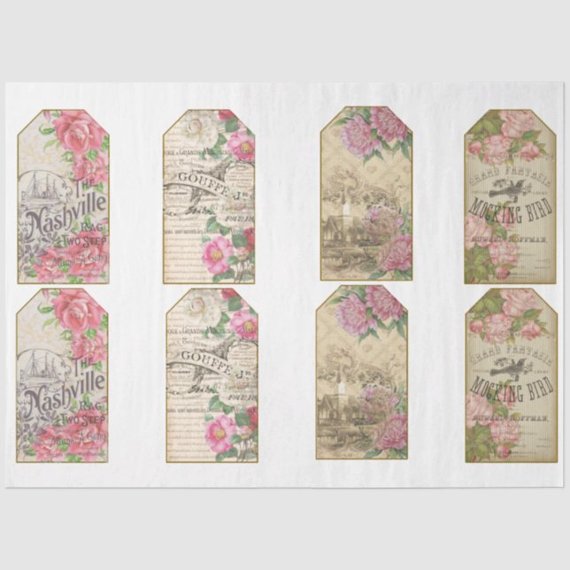Papel De Seda Série de Efêmeros Vitorianos Design 28 (Frente )