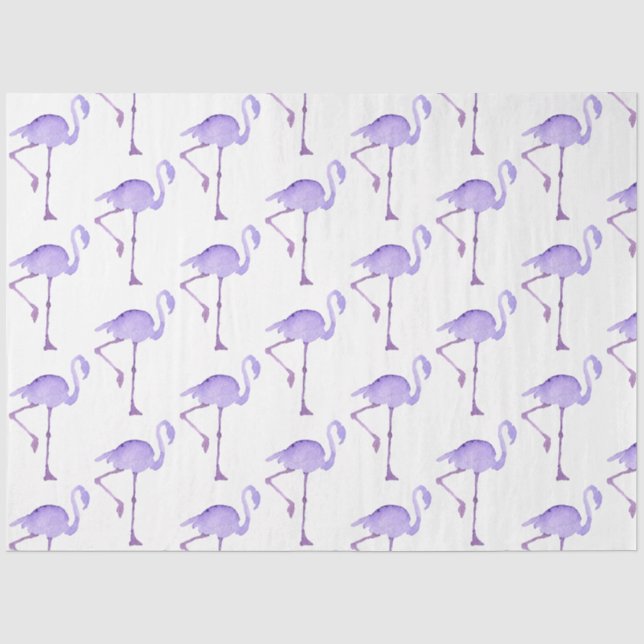 Papel De Seda Série de Flamingo em Aquarela Design 11 (Frente )