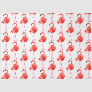 Papel De Seda Série de Flamingo em Aquarela Design 14