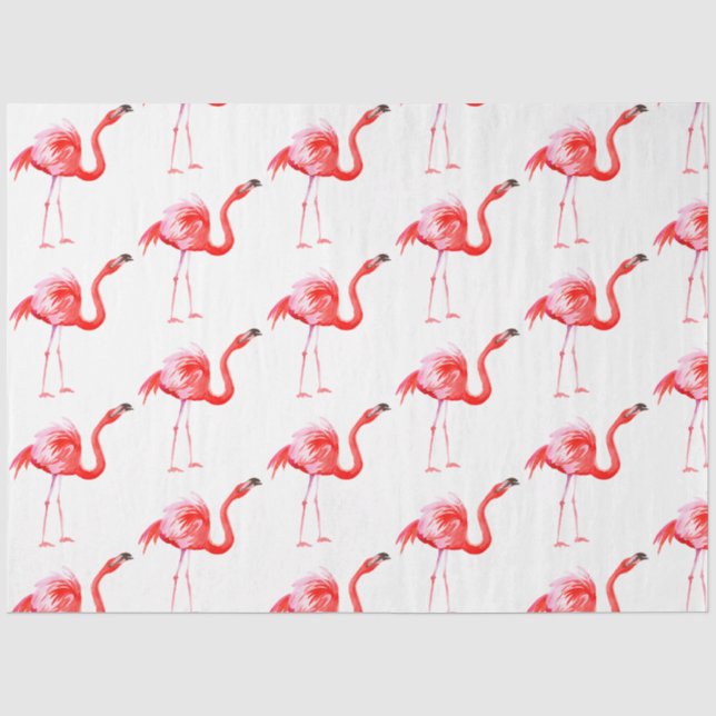 Papel De Seda Série de Flamingo em Aquarela Design 15 (Frente )