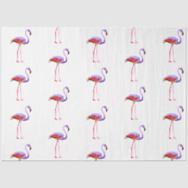 Papel De Seda Série de Flamingo em Aquarela Design 7