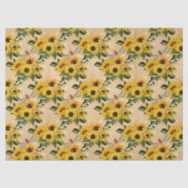 Papel De Seda Série de Girassóis e Libélulas Design 4