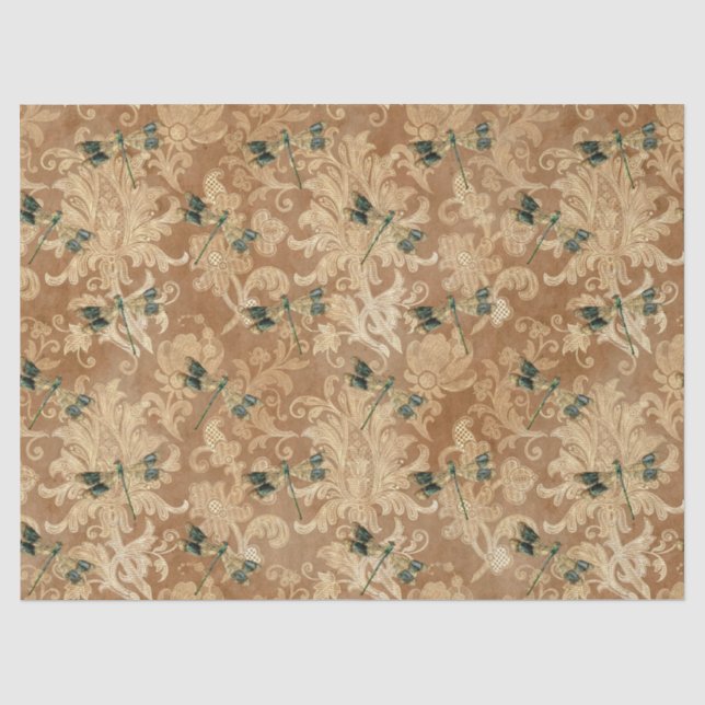 Papel De Seda Série de Girassóis e Libélulas Design 8 (Frente )