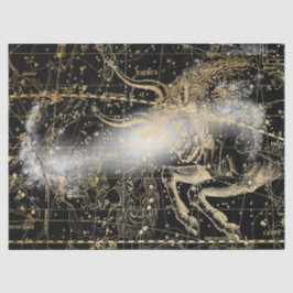 Papel De Seda Série de Mapa Estelar da Galáxia Preto e Dourado D