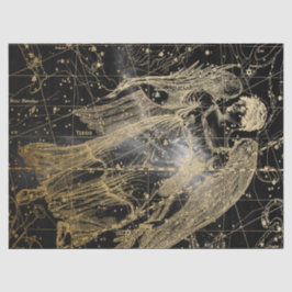 Papel De Seda Série de Mapa Estelar Galáxia Dourada e Preta Desi