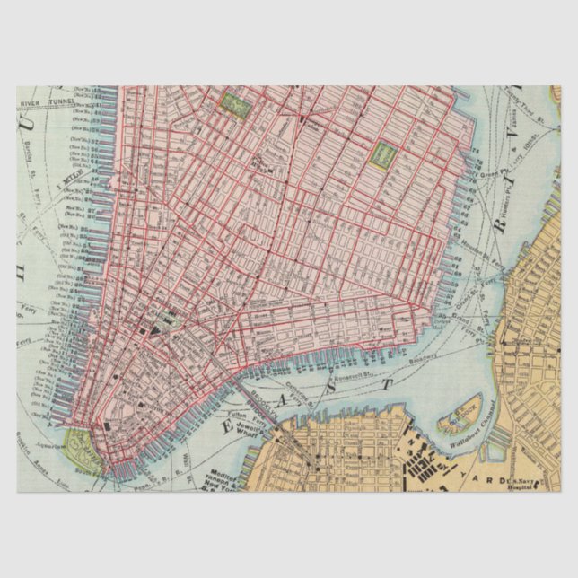 Papel De Seda Série de Mapas da Cidade Design 4 (Frente )