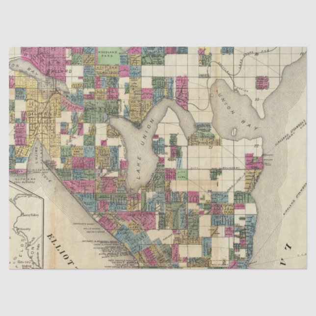 Papel De Seda Série de Mapas da Cidade Design 9 (Frente )