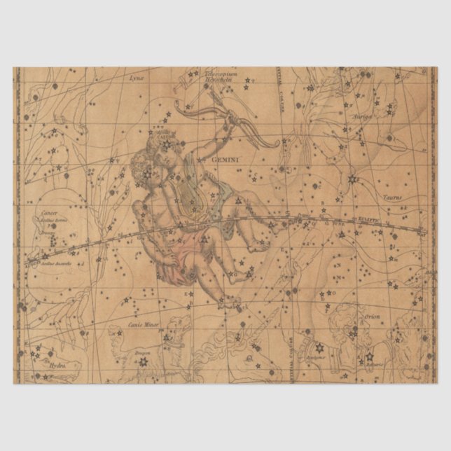 Papel De Seda Série de Mapas da Galáxia Antigos Design 1 (Frente )