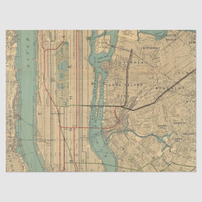Papel De Seda Série de Mapas de Cidade Design 5 (Frente )