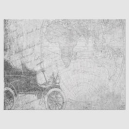 Papel De Seda Série de Mapas Digitais Preto e Branco Design 1