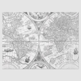 Papel De Seda Série de Mapas Digitais Preto e Branco Design 11