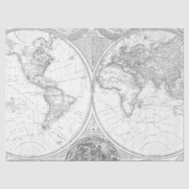 Papel De Seda Série de Mapas Digitais Preto e Branco Design 2