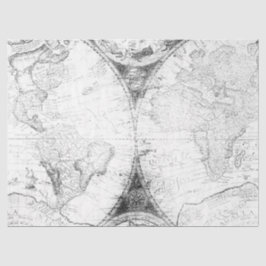 Papel De Seda Série de Mapas Digitais Preto e Branco Design 4