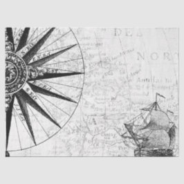 Papel De Seda Série de Mapas Digitais Preto e Branco Design 6