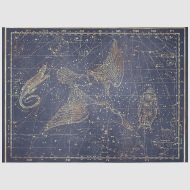 Papel De Seda Série de Mapas Gold Star Design 10 (Frente )