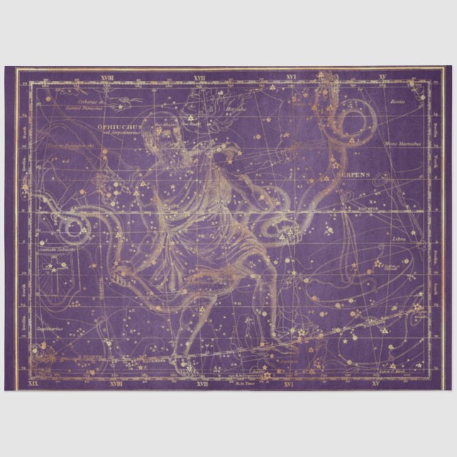 Papel De Seda Série de Mapas Gold Star Design 12 (Frente )