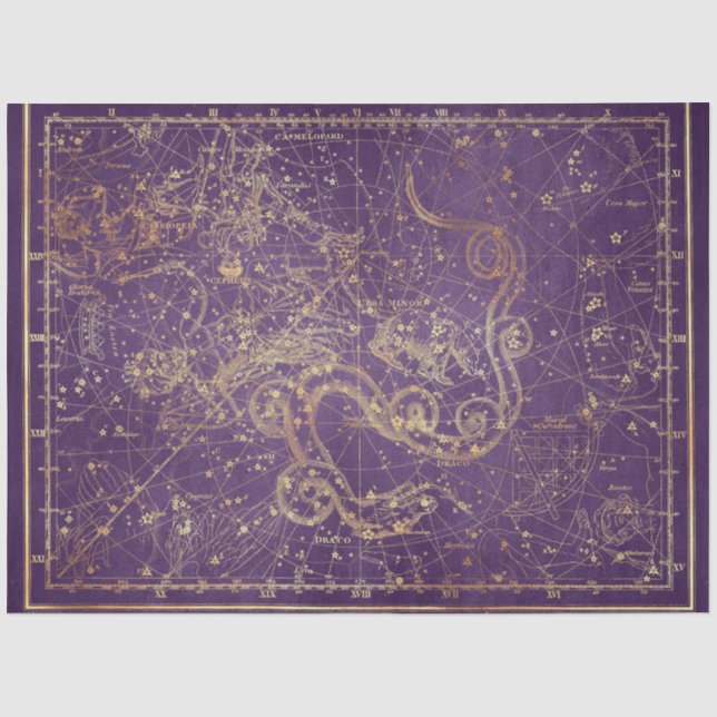 Papel De Seda Série de Mapas Gold Star Design 3 (Frente )