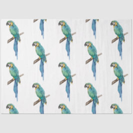 Papel De Seda Série de Pássaros Tropicais: Arara Azul design 2