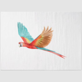 Papel De Seda Série de Pássaros Tropicais: Arara-Vermelha