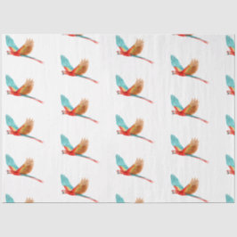 Papel De Seda Série de Pássaros Tropicais: Design de Arara Verme