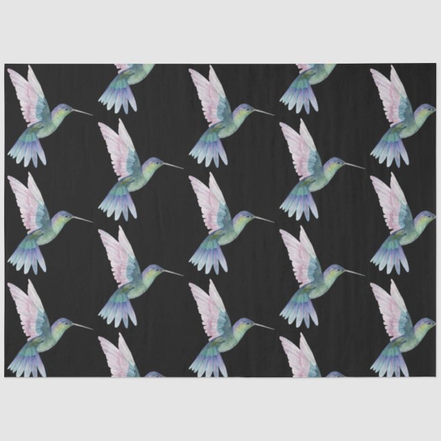 Papel De Seda Série de Pássaros Tropicais: Design de Beija-flor  (Frente )