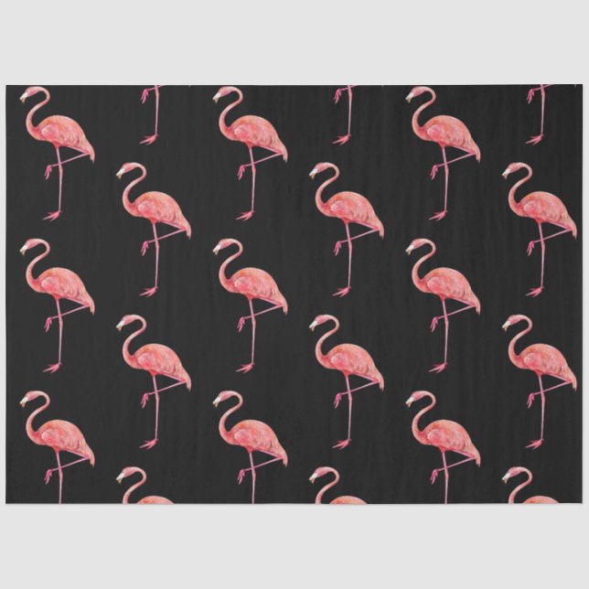 Papel De Seda Série de Pássaros Tropicais: Design de Flamingo 3 (Frente )
