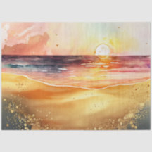 Série de pôr do sol em aquarela Design 15