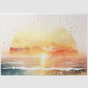 Papel De Seda Série de pôr do sol em aquarela Design 4