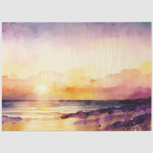 Papel De Seda Série de pôr do sol em aquarela Design 8