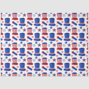 Papel De Seda Série Design 27 América Vermelho Branco e Azul