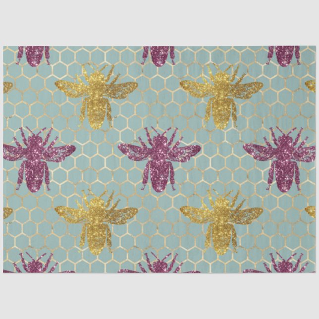 Papel De Seda Série Design Abelha Adorável 49 (Frente )