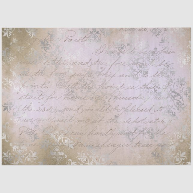 Papel De Seda Série Design Damask Ephemera nº 8 (Frente )