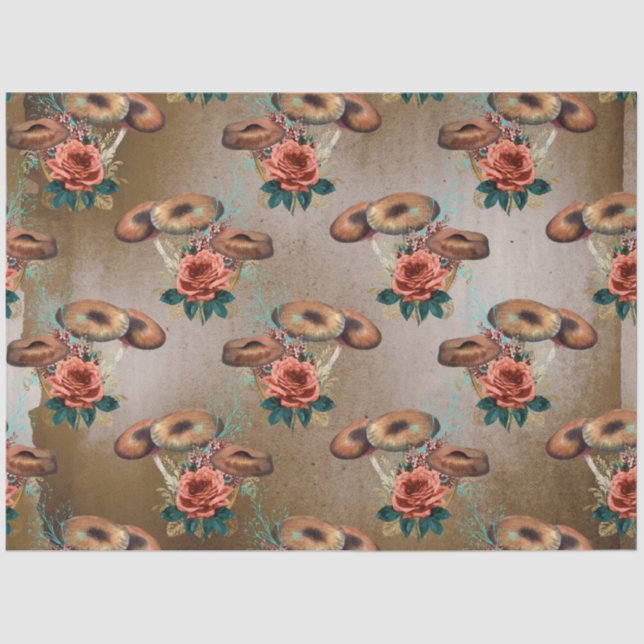 Papel De Seda Série Design de Ephemera Mushroom #6 (Frente )