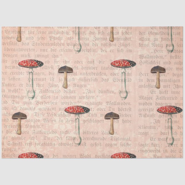 Papel De Seda Série Design de Ephemera Mushroom #9 (Frente )